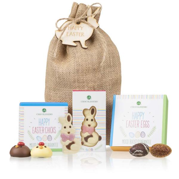 Belgian Brands - Easter Set In Jute Bag With Chocolate Easter Gifts Chocolissimo > Geschenken Chocolissimo