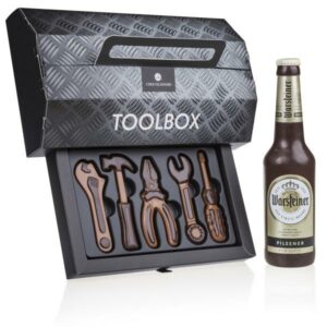 Chocolade toolbox en chocolade bierflesje Chocolade figuurtjes Chocolissimo > Chocoladevormen Globalchocostore