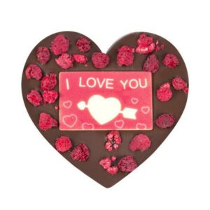 Chocolate heart with raspberries Chocolate tablet Chocolissimo > Chocolate gifts Chocolissimo