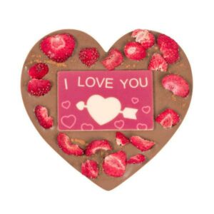 Chocolate heart with Strawberries and chili I love you Chocolate tablet Chocolissimo > Chocolate gifts Chocolissimo