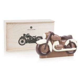 Chocolate motorbike in a wooden box Chocolate figure Chocolissimo > Chocolate shapes Chocolissimo