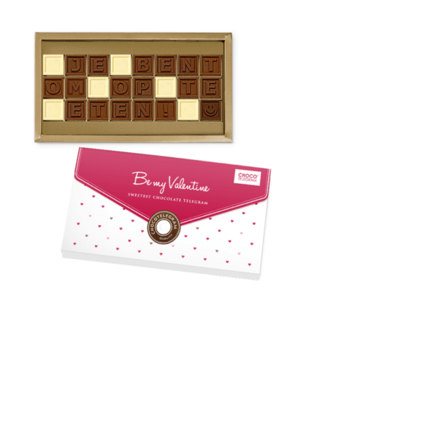 ChocoTelegram - "Je bent om op te eten" - Chocolate Chocolate message Chocotelegram > Chocotelegram Chocolissimo