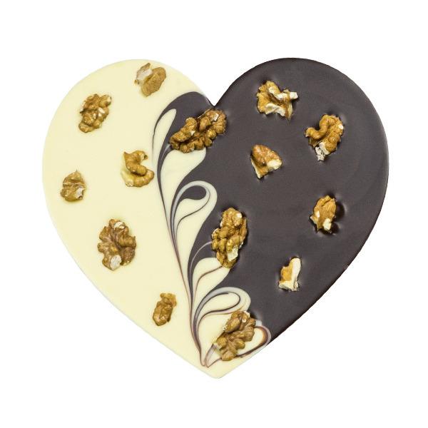 Dark white chocolate heart with nuts Chocolate tablet Chocolissimo > Chocolate gifts Chocolissimo