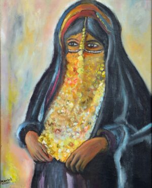 Egyptian Art - Oil Painting On Canvas - Bedouin Lady Paintings Amani Elbayoumi Art Collection