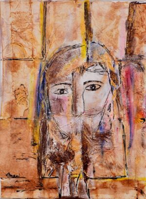 Egyptian Art - Oil Painting On Canvas - Visage Collection (3) Paintings Amani Elbayoumi Art Collection