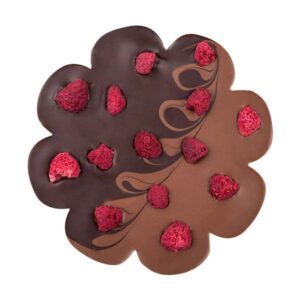 Milk and dark chocolate flower with raspberries Chocolate tablet Chocolissimo > Chocolate gifts Chocolissimo