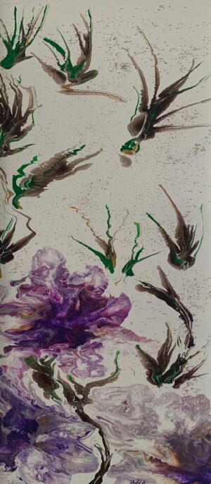 Turkish Art - Acrylic Painting On Canvas - Explosion Of Emotions On Flowers (2) Globalchocostore > Turkish Art > Original Painting > Acrylics On Canvas Ayfer Tüğen Art Collection